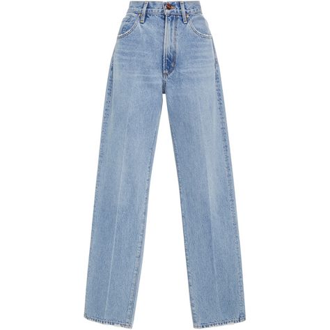 Goldsign High-Rise Classic Straight-Leg Jeans (1.115 RON) ❤ liked on Polyvore featuring jeans, bottoms, pants, blue, clothing - trousers, light wash, loose fit jeans, high waisted jeans, high rise straight leg jeans and loose fitting jeans Highwaist Jean Outfits, Loose Fitting Jeans, Hogwarts Outfits, Blue High Waisted Jeans, Wide Legged Jeans, Fitting Jeans, High Rise Bootcut Jeans, Jeans High Waisted, Jeans Light Wash