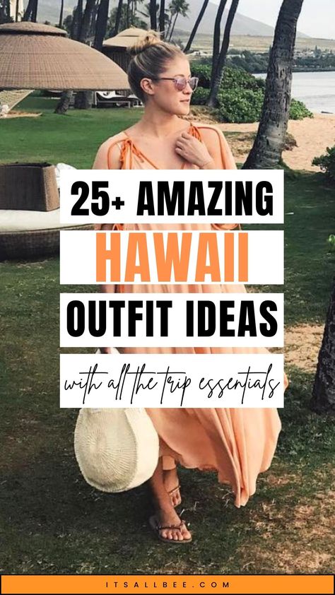 Discover the ultimate Hawaiian outfit inspiration with our top 21 ensemble ideas for every island activity. From beach lounging to elegant dinners, our packing list ensures you're stylishly prepared for paradise. #HawaiiFashion #TravelInStyle | Hawaii Outfit ideas | Hawaii Summer Outfit | Spring Outfit | Beach Outfit | Vacation Outfit Beach Vacation Outfits Hawaii, Ideas For Beach Outfits, Hawaii Outfit Capsule, Hawaii Active Outfits, Classy Hawaiian Outfit, Oahu Vacation Outfits, Aloha Dress Style Hawaii, What To Wear On A Hawaiian Cruise, Hawaii Tourist Outfit