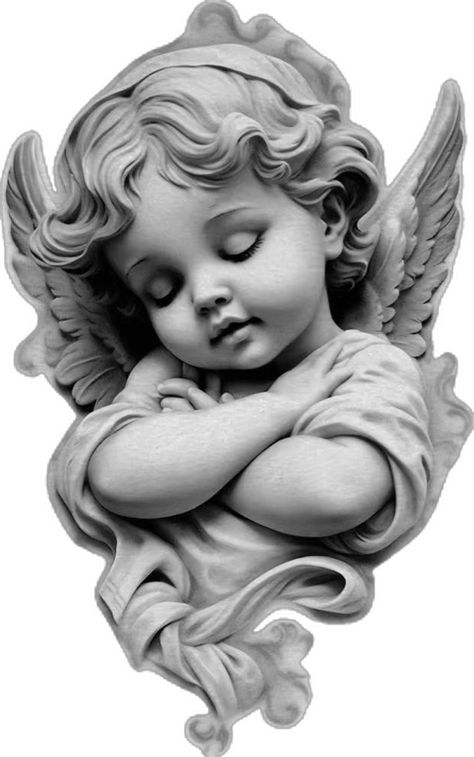 Cherubim Angels Tattoo, Cherub Tattoo Designs, Baby Angel Tattoo, Cherub Art, Text Portrait, Heaven Tattoos, Cherub Tattoo, Traditional Tattoo Designs, Angel Wings Art