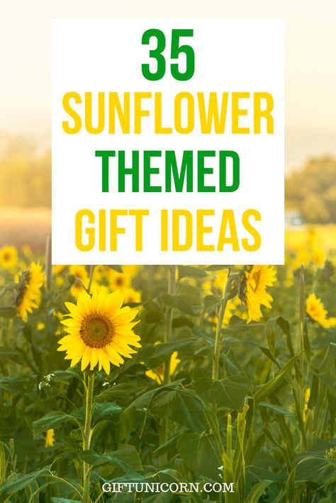 If you have a friend or family member that is obsessed with all things sunflower, this is the perfect list for you! From home decor to fashion, you’re sure to find the perfect present for that plant lover in your life! If your friend or loved one enjoys sunflower decor or sunflower jewelry, this list has you covered. #sunflowers #flowergifts #giftsforplantlovers #plantgifts #naturegifts #giftsforher Sunflower Gift Box Ideas, Sunflower Present, Sunflower Teacher Gift, Sunflower Gifts Ideas, Sunflower Gift Basket, Sunflower Gift Ideas, Themed Gift Ideas, Sunflower Crafts, Trending Christmas Gifts