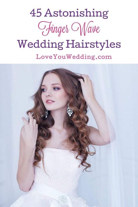 Wave Wedding Hairstyles, Finger Waves Wedding, Hairstyles For The Bride, Retro Hairstyle, For Wedding Hairstyles, Retro Wedding Hair, Finger Wave Hair, Finger Wave, Vintage Waves