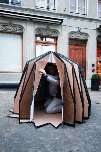 xpace: cardboard shelters Mobile Structure, Survival Tattoo, Portable Shelter, Paper Architecture, Shelter Design, College Survival, Emergency Shelter, Homeless Shelter, Math Printables