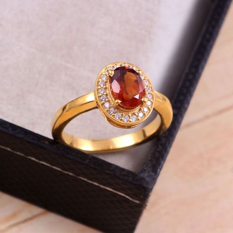 Embrace the divine powers of the gomed stone by wearing our gomed stone studded gemstone collections in gold, silver and platinum. Online shopping also available. Smokey Topaz Ring, Delicate Stacking Rings, Handmade Jewelry Ring, Smoky Quartz Ring, Hessonite Garnet, Garnet Ring, 18k Gold Ring, Elegant Art, Silver Gifts