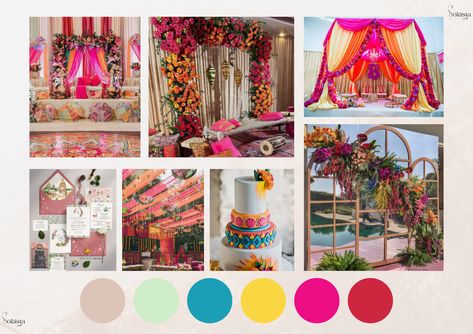 Transport yourself to a magical Moroccan oasis with our mehndi-inspired wedding moodboard 🌺🌵🌸 Let our vibrant color palette, intricate patterns, and luxurious textures inspire your mehndi function and bring a touch of exotic elegance to your special day 💅🏼💍 #moroccanwedding #mehndiinspiration #exoticdecor #weddingmoodboard #luxurywedding Mehendi Color Palette, Mehndi Function, Moroccan Theme, Wedding Moodboard, Indian Party, Palette Inspiration, Moroccan Wedding, Needle Embroidery, Carnival Themes