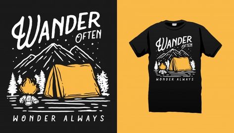 Mountain Tshirt Design, Camp Tshirt Designs, Minimalist Logo Branding, Camping Tshirt, Design Motivation, Voucher Design, Mountain Camping, Fashion Poster Design, Purple T Shirts