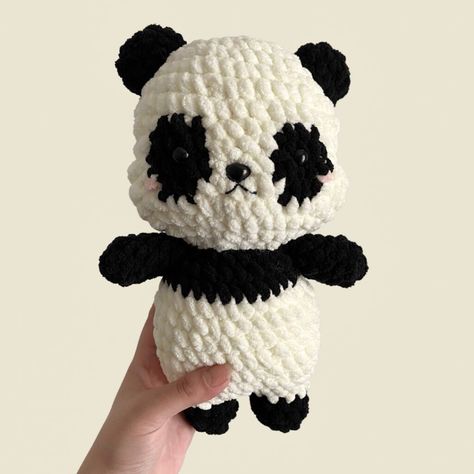 Crocheted Panda Bear Patterns, Panda Plushie Crochet, Free Panda Crochet Pattern, Amigurumi Panda Free Pattern, Crochet Panda Pattern Free Amigurumi, Panda Plush Pattern, Crochet Panda Pattern Free, Panda Amigurumi Free Pattern, Crocheted Panda