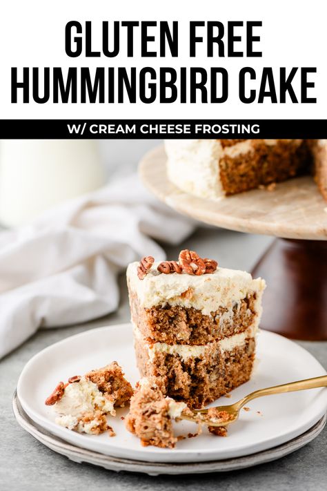 Gluten Free Hummingbird Cake, Paleo Food List, Cream Cheese Buttercream Frosting, Hummingbird Cake Recipes, Gluten Free Dessert, Hummingbird Cake, Light Cakes, Summer Picnics, Gluten Free Flour Blend