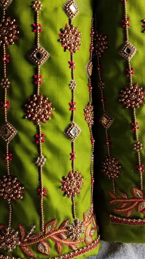 Pin on Recipes Zardozi Embroidery Designs Pattern, Zardozi Embroidery Designs, Work In Blouse, Embroidery Designs Pattern, Mirror Work Blouse Design, Latest Bridal Blouse Designs, Maggam Work Designs, Aari Designs, Kids Blouse Designs