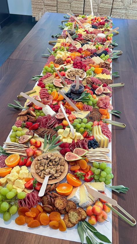 Grazing Table 40 People, Flat Lay Grazing Table, Summer Grazing Table, Grazing Table For 50 People, Dessert Grazing Table, Grazing Table Ideas, Wedding Buffet Table, Charcuterie Table, Grazing Food