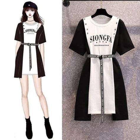 Korean Dress Drawing, Summer Fashion Dresses Casual, Black Dress Outfit Casual, Cute Outfits With Shorts, Modest Girly Outfits, Womens Trendy Dresses, Fashion Sketches Dresses, Fashion Top Outfits, Cute Dress Outfits