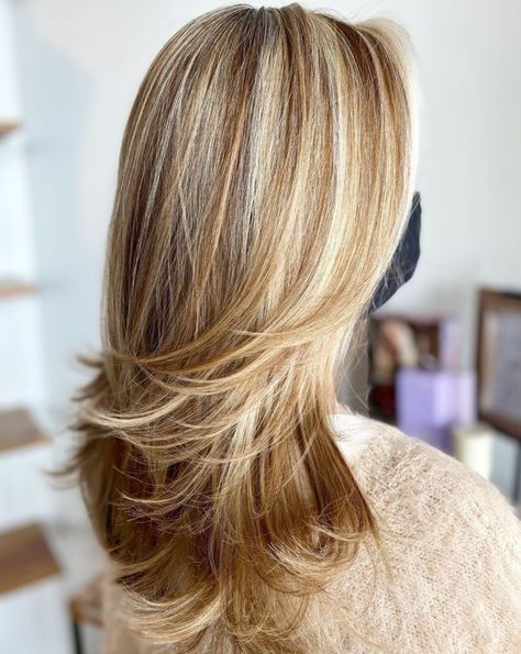 Blonde Highlights and Copper Lowlights Lowlights In Blonde Hair, Brown Hair With Blonde Lowlights, Copper Lowlights, Hair Lowlights, Brown Lowlights, Brown Hair With Lowlights, Brunette With Blonde Highlights, Blonde Hair Goals, Color Correction Hair