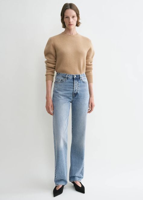 Denim – TOTEME Toteme Jeans, Straight Blue Jeans, Leather Monogram, Denim Outerwear, Denim Trousers, Casual Fall, Skirt Top, Denim Fashion, Short Tops