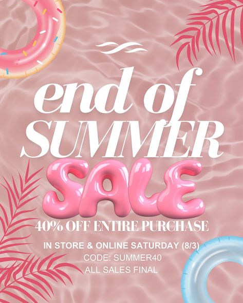 END OF SUMMER SALE!! 🥳 in store & online this saturday (8/3) and permanent jewelry pop-up with our friends @forevergemsandfriends ✨✨ this one’s going to be good girls, mark your calendars!!! 🎉 #summersale #permanentjewelry #popup #mandeville #mandevillelakefront #mandevilleboutique #girlsboutique End Of Summer Sale, Permanent Jewelry, Good Girls, Clothing Gifts, Girls Boutique, End Of Summer, Clothes Gift, Summer Sale, Outfits For Teens