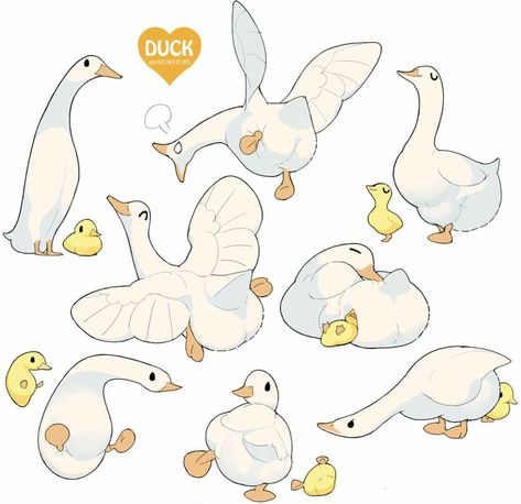 Duck Drawing, 강아지 그림, Dessin Adorable, Animal Sketches, Cute Little Drawings, Cute Animal Drawings, Cute Creatures, Cute Doodles, 귀여운 동물