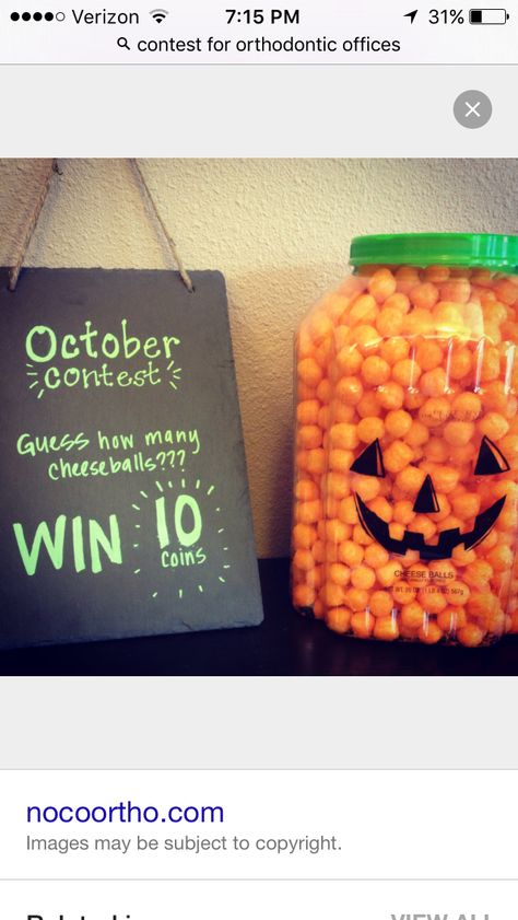 Pumpkin party Fall Estimation Jars, Halloween Office Events, Fall Social Ideas, Halloween Staff Party, Fall Dental Marketing Ideas, Fall Guessing Jar Ideas, Workplace Halloween Activities, Halloween Guessing Game Jars, Halloween Fun At Work