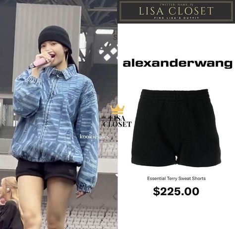 Lisa Style Blackpink, Lisa Style, Blackpink World Tour, Kpop Fits, Blackpink Wallpaper, Lisa Blackpink Wallpaper, Lalisa Manobal, Kpop Fashion Outfits, Sweat Shorts