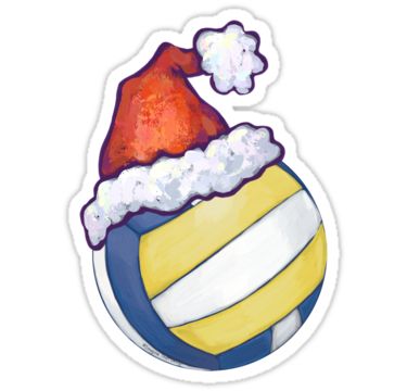 Volleyball Christmas" Stickers by ImagineThatNYC | Redbubble Decorated Volleyball, Volleyball Art, Volleyball Christmas, Playing Volleyball, Fun Decorations, Sports Center, Redbubble Stickers, Fun And Games, Christmas Ornaments Gifts