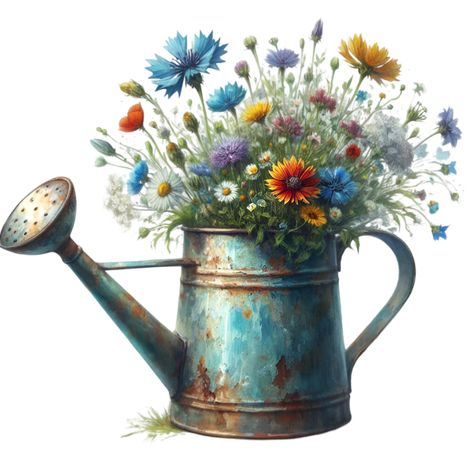 AI generated old watering can with flowers. Watering Can Drawing Simple, Watering Can With Flowers, Igcse Art, Fall Drawings, Printable Images, Modge Podge, Flower Sketches, Arte Inspo, Printable Image