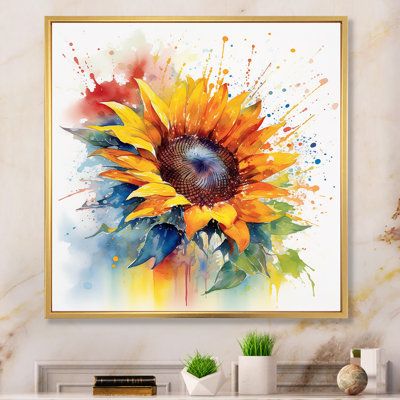 This beautiful "Yellow Blue Golden Sunflowers I" wall art is printed on premium quality cotton canvas using the finest fade-resistant ink. We offer a versatile range to cater to your unique aesthetic preferences. The wall art is stretched tautly over, giving your artwork a sleek, borderless appearance. For those who desire a touch of elegance and depth, our wall art is the ideal choice. Timeless and classic, our wall art exudes tradition and refinement. The canvas is enclosed within a carefully Acrylic Wall Decor, Sunflower Wall Art, Sunflower Canvas, Silver Picture Frames, White Picture Frames, Mural Floral, Black Picture Frames, Sunflower Painting, Gold Picture Frames