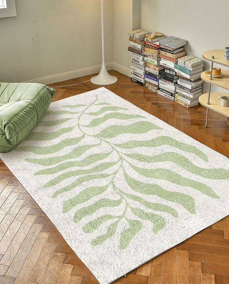 Sage Green Matisse Leaf Carpet Funky Retro Danish Pastel - Etsy Retro Danish Pastel, Y2k Rug, Accent Rugs Living Room, Leaf Carpet, Green Matisse, Living Room Rug Modern, Matisse Leaf, Modern Y2k, Danish Pastel Decor