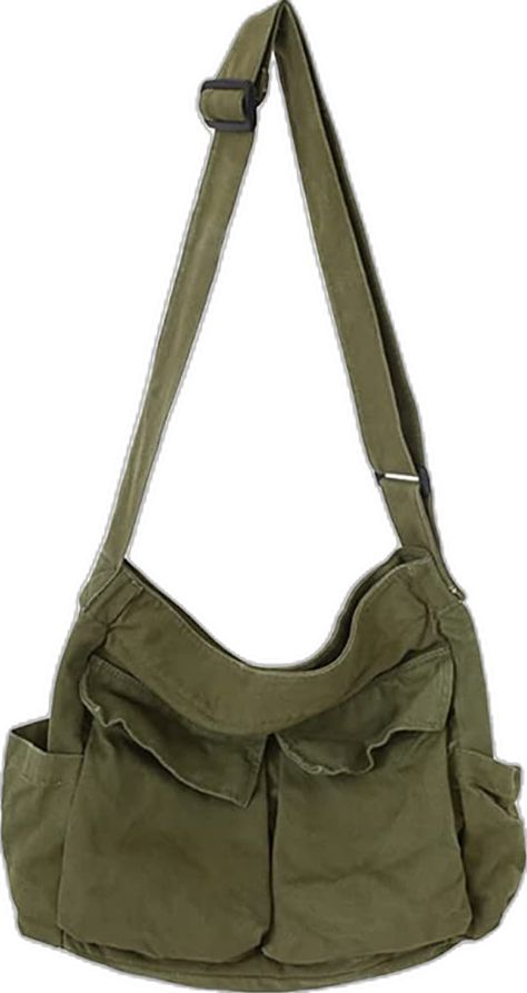 Amazon.com: Bohemian Hipster Hobo Boho Hippie Crossbody Bag Purse Canvas Sling Bag Aesthetic Tote Large Handbags Fairy Grunge Bag (Army Green) : Clothing, Shoes & Jewelry Teen Handbags, Cute Messenger Bags, Messenger Bags For School, Canvas Sling Bag, Tote Bag With Pockets, Retro Shoulder Bag, Large Hobo Bag, Hobo Crossbody Bag, Hippie Bags