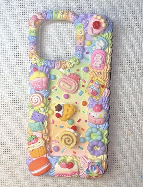 - This is a 100% brandnew handmade cute sweets theme decoden phone case. - We offer adding a personalized name or an inital for FREE (Please specify in the personslization box) - The customer can customize the color theme and some decorations. - Please keep in mind that all of our items are handcrafted, so some decorations may be little different from the ads pictures. - After Receiving the case, it needs to be placed in a dry place for 2-3 days before use. - You can wash it or wipe it but do no Decoden Phone Case Cake, Decora Phone Case, Decoden Phone Case Ideas, Deco Den Phone Case, Decoden Notebook, Frosting Phone Case, Junk Phone Case, Deco Phone Cases, Decoden Art