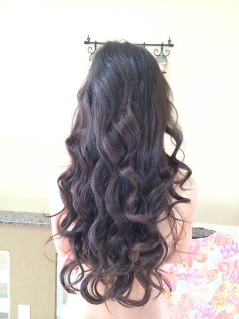 Ringlet Curls Wedding Hair, Drop Curls Hairstyles, Loose Curls Black Hair, Debs Hair, Semi Ideas, Hair Collage, Curling Thick Hair, Hoco 2023, Medium Black Hair