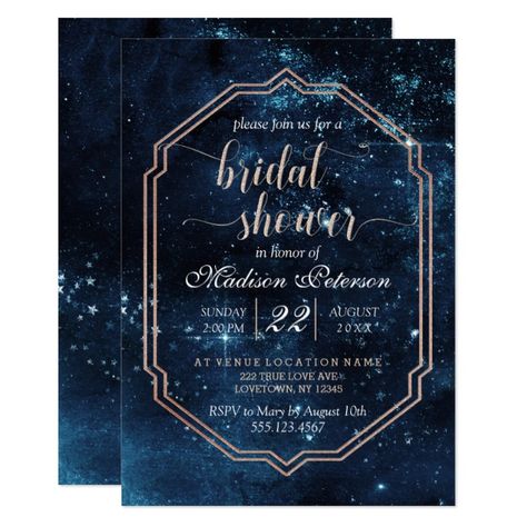 Star Sky Celestial Galaxy Bridal Shower Invitation Galaxy#Bridal#Shower#Celestial Silver Glitter Wedding Invitations, Galaxy Watercolor, Galaxy Wedding, Navy Invitation, Starry Night Wedding, Rose Gold Wedding Invitations, Navy Blue Wedding Invitations, Glitter Wedding Invitations, Navy Wedding Invitations