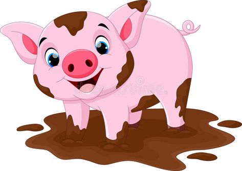 Cartoon pig play in a mud puddle. Vector illustration of Cartoon pig play in a m #Sponsored , #Affiliate, #paid, #pig, #Vector, #illustration, #play Muddy Pigs, Farm Animal Quilt, Mud Puddle, Pig In Mud, Pig Clipart, Pig Painting, Farm Preschool, Happy Pig, Pig Cartoon