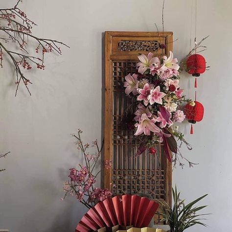 Japanese Party Decorations Diy, Tet Decor, Asian Wedding Decor, Chinoiserie Wedding, Fashion Design Inspiration, Japanese Party, Room Ideas Living Room, Wedding Canvas, Chinese Tea Ceremony