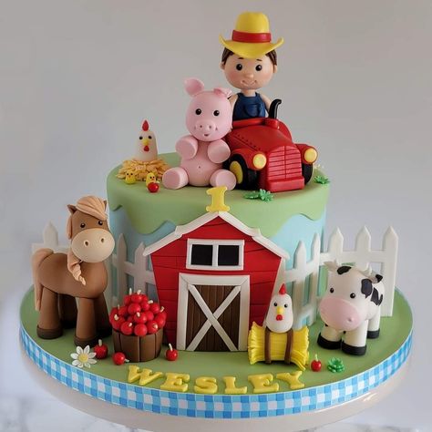 Farm Birthday Cake Ideas, Farm Birthday Cake, Farm Birthday Cakes, Farm Cake, Farm Birthday, The Hours, Farm Theme, So Nice, I Cant Even