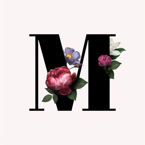 Classic and elegant floral alphabet font letter M vector | free image by rawpixel.com M Font Letter, M Font, M Alphabet, Art Du Croquis, Stylish Alphabets, Alphabet Font, M Letter, Floral Alphabet, Alphabet Wallpaper