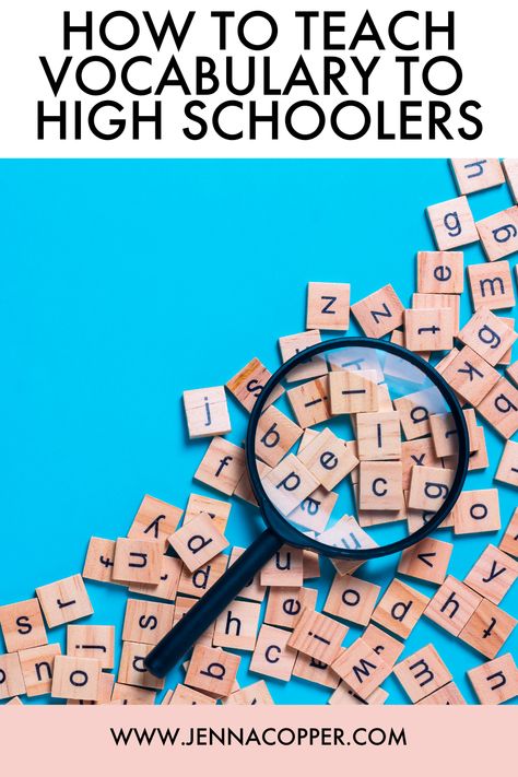 This article provides a complete approach to teaching vocabulary to high school students. It includes fun ways to teach word meanings while providing research-based ideas, activities, and strategies to help student develop reading comprehension skills. How To Teach Vocabulary, Teach Vocabulary, Word Meanings, Vocabulary Instruction, Vocabulary Book, Teaching Vocabulary, Language Arts Teacher, English Language Arts High School, Comprehension Skills