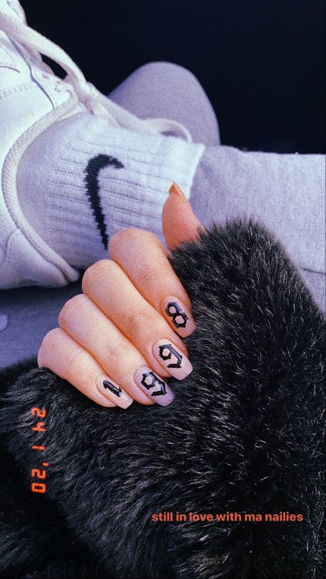 1995 Nail Design, 1998 Nails Design, 1998 Nails, 1997 Nails, 1994 Nails, Numbers On Nails, Birth Year Nails, 1996 Nails, 21st Nails