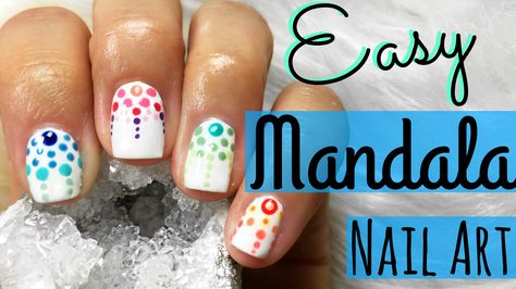 Mandala Nail Designs, Mandala Nail Art, Nails Art Easy, Easy Fall Nail Designs, Art For Short Nails, Nail Art For Short Nails, Mandala Nails, Easy Mandala, Rose Nail Art