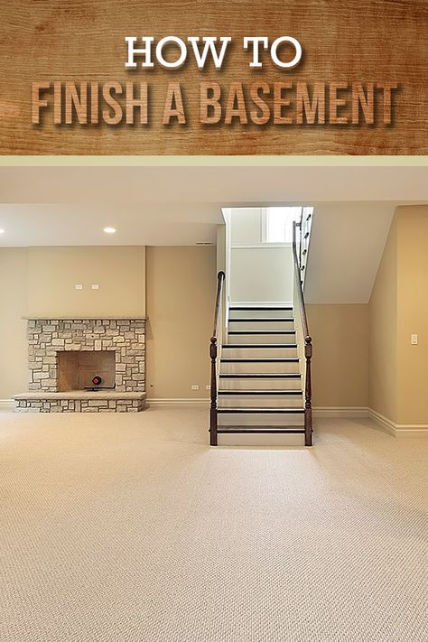 A step-by-step guide for finishing your basement. Basement Diy, Finish A Basement, Basement Remodeling Diy, Basement Decoration, Dream Basement, Basement Remodel Diy, Basement Living Rooms, Basement Plans, Diy Basement