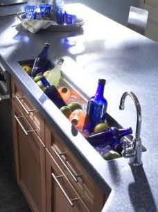 The new trend is emerging - kitchen is becoming an entertainment hub within the home. The newest designs in prep sinks and bar sinks help to achieve this. The... Sink Trends, Built In Wet Bar, Ideas De Piscina, Kitchen Bar Design, Prep Sink, Outdoor Kitchen Appliances, Trough Sink, Entertaining Kitchen, Wet Bars