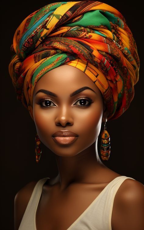 Black African Woman Art, Africa Women, African Hair Wrap, African Ladies, African Goddess, African Love, African Women Art, Style Africain, African Models