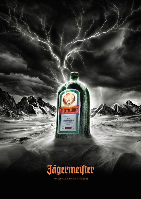 Jägermeister, even preferred by the gods Commercial Photography Advertising, Commercial Photography Studio, Photography Studio Design, Photoshop Tutorial Photo Editing, 광고 디자인, Whisky Bottle, Whiskey Cocktails, Motion Design Animation, Novelty Cakes