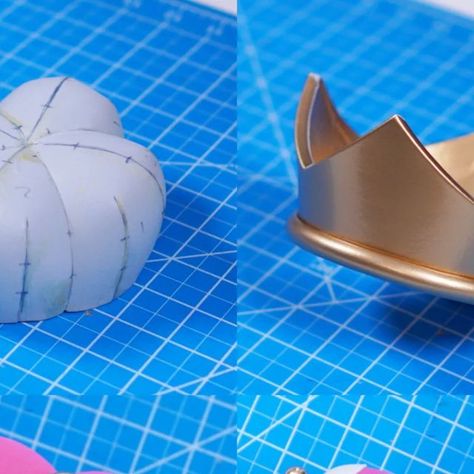 Kinpatsu Cosplay on Instagram: "Here's a better look at my new supercrown I made for bowsette! The whole crown is made from 5MM EVA Foam and covered in fabric! Even the gold pieces! I added some little gold buttons for details and made eyes from thermoplastic beads! This new pattern for the crown is now available for you to make your own!! It's also a great pattern for lot of other characters 😁 I filmed the process so I'll also have a new video coming soon! 👀✨" How To Make Princess Peach Crown, Cosplay Crown Diy, Diy Princess Peach Crown, Princess Peach Sewing Pattern, Eva Foam Crown, Princess Peach Cosplay Tiktok, Chain Chomp, Foam Crown, Cosplay Crown