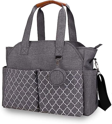 Good helper for storage: Diaper bag Tote has A variety of storage spaces can hold all the necessities and keep them organized. There are a total of more than a dozen pockets, which can meet the capacity of your personal belongings when traveling with your baby. Storage:The size of the baby diaper bags is 18.5 * 6.69 * 13.77 inch.With 2 front open pockets, 2 side open pockets and 1 large back open pocket for easy access. Two large zipper pockets with arrows are perfect for storing Breast Pump bab Baby Travel Gear, Stylish Diaper Bag, Waterproof Baby, Nurse Bag, Mothers Bag, Mommy Bag, Changing Station, Diaper Bag Tote, Sac Week End