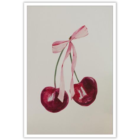 PRICES MAY VARY. Red Cherry Pink Bow Posters Sizes Are: 12x16 Inches (30x40cm), 16x24 Inches (40x60cm), 24x36 Inches (60x90cm) Unframed,Modern Minimalist Home Decor Canvas Wall Art Is Perfect for Your Home Fashion Prints Wall. GREAT DECORATION：These Versatile Wall Decorations Add Brilliant and Colorful Colors To Your House Unique Design HIGH QUALITY - High Definition Artwork, Printed on Premium Museum-quality Canvas Using Archival Inks for Fade Resistance, Grants Easy Cleaning and Protection Fro Feminine Posters, Vintage Fruit Prints, Bow Painting, Preppy Room Aesthetic, Bedroom Girly, Funky Aesthetic, Fruit Prints, Pink Bow, Canvas Wall