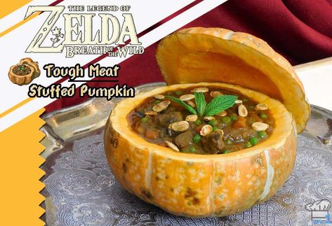 Zelda Food Recipes, Legend Of Zelda Food, Zelda Food, Fictional Food, Fall Dinners, Stuffed Pumpkin, Geek Food, Pumpkin Recipe, Meat Appetizers