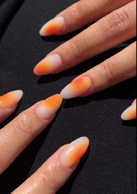 40 Best Fall Nails to Inspire You Aura Fall Nails, Fall Nail Inspo 2023, 2023 Fall Nails, Fall Aura Nails, Fall Nails Orange, Orange Fall Nails, Cute Almond Nails, Fall Nails 2023, Unghie Sfumate