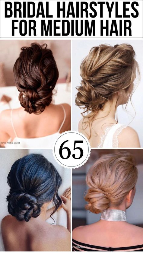 Bridal Hairstyles: Perfect for Medium Hair Shoulder Length Bridal Hairstyles, Bridal Hairstyles For Medium Hair, Hairstyles For Medium Hair, Hair Starting, Bridal Hairstyles, Hair Makeover, Medium Hair, Hair Designs, Perfect Hair