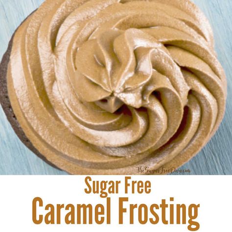 Sugar Free Caramel Frosting #sugarfree #keto #dessert #frosting #cake #baked #diy #yummy Sugar Free Frosting Recipe, Sugar Free Caramel, Sugar Free Desserts Easy, Sugar Free Frosting, Sugar Free Baking, Chocolate Frosting Recipes, Sugar Free Recipes Desserts, Sugar Free Treats, Sugar Free Sweets