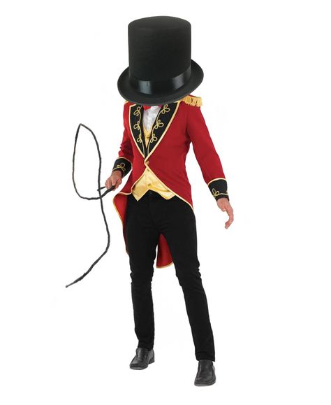 Circus Fancy Dress, Lion Tamer Costume, Ringmaster Costume, Circus Lion, Ring Master, Mens Fancy Dress, Lion Tamer, Plus Size Costume, Black Top Hat