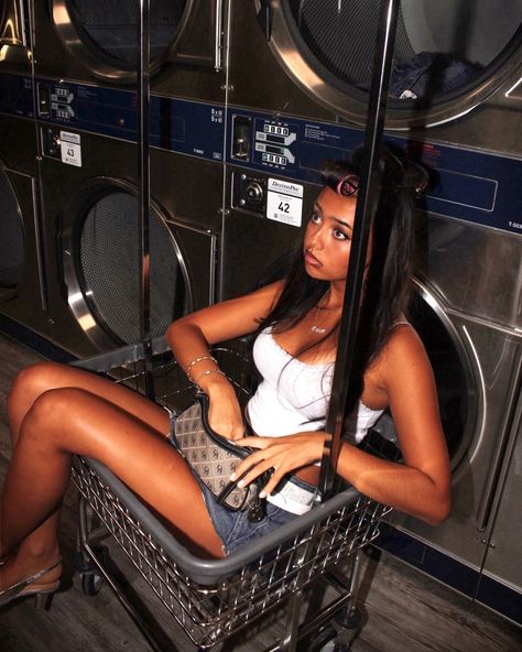 Laundry days 🥱 Laundry Mat Photoshoot, Laundry Photoshoot, Laundry Mat, Photo Matting, Hair, Quick Saves