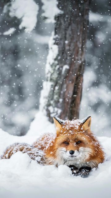 ♔ Les Renards ♔ Foxes Fox In Winter, Sony Fx3, Fox In The Snow, Canon Selphy, Snow Photos, Heavy Snowfall, Fox Pictures, Winter Nature, Trending Pins