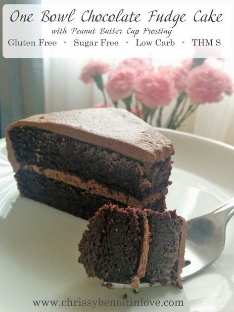 Thm Baking Blend, Chocolate Fudge Cake Recipe, Fudge Cake Recipe, Trim Healthy Mama Dessert, Queso Fundido, Thm Desserts, Sugar Free Low Carb, Chocolate Fudge Cake, Low Carb Sweets